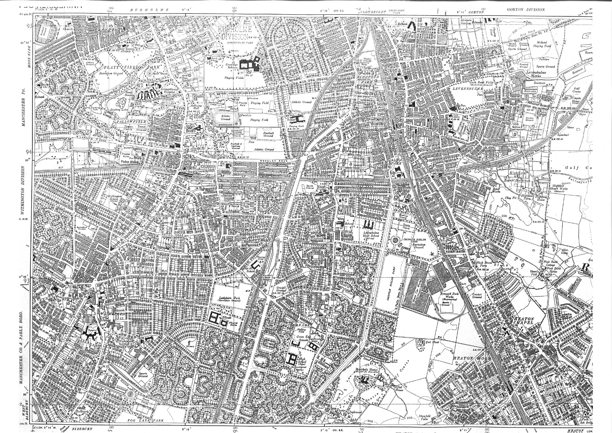 Ordnance Survey, 1938, Withington